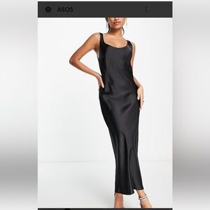 New with tags ASOS design black satin midi dress
